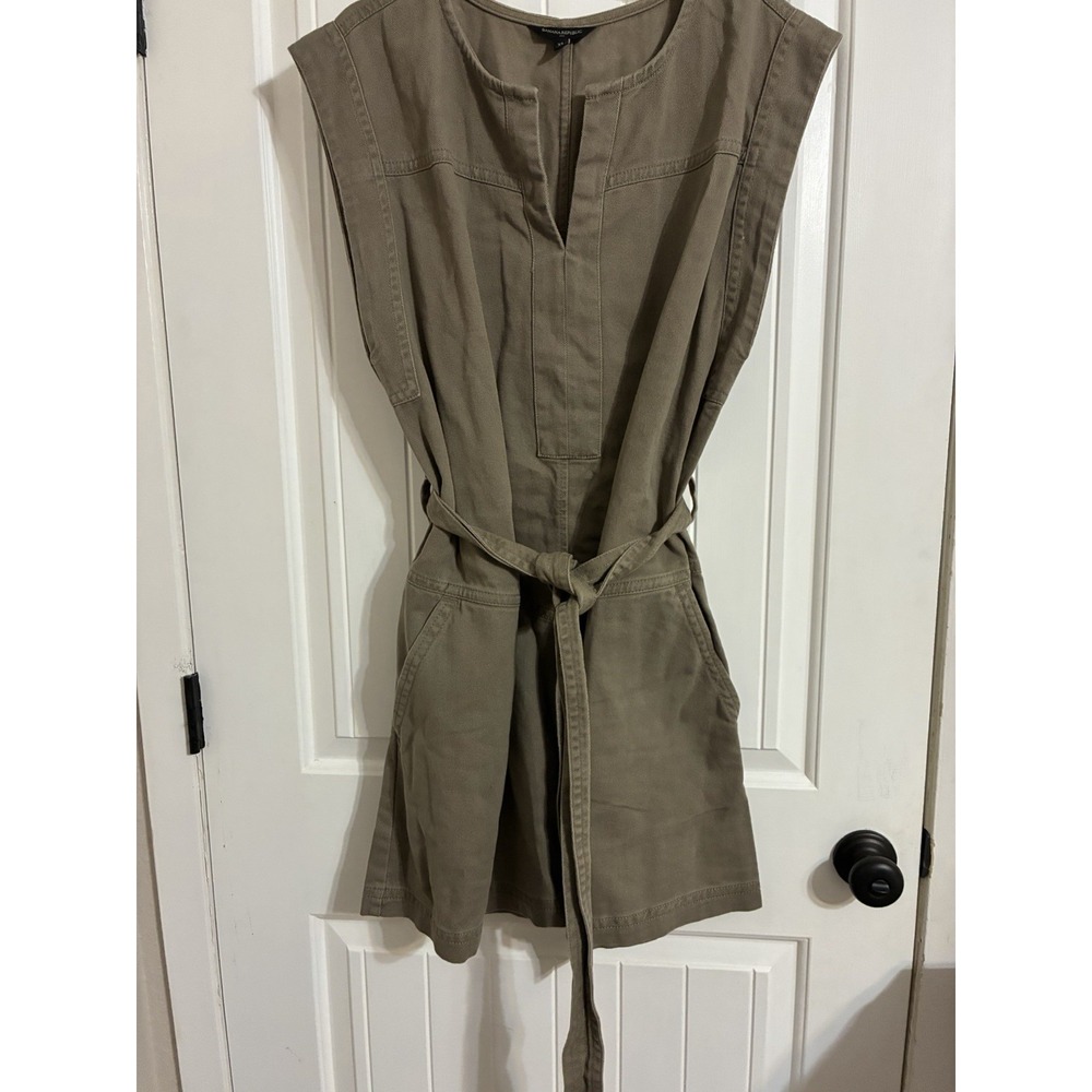 Banana Republic Light Khaki Denim Jean Dress – Waist Tie Detail